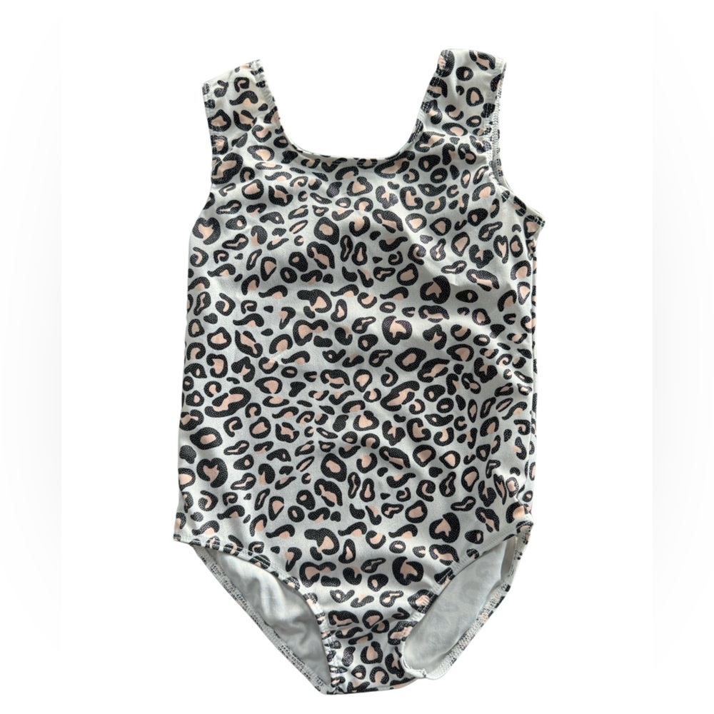 Girls Leopard Leotard Size 7 (130, FunnyCoKid, Sparkly Leotard, Dance